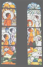Stained glass window of the Martyrs of Uganda